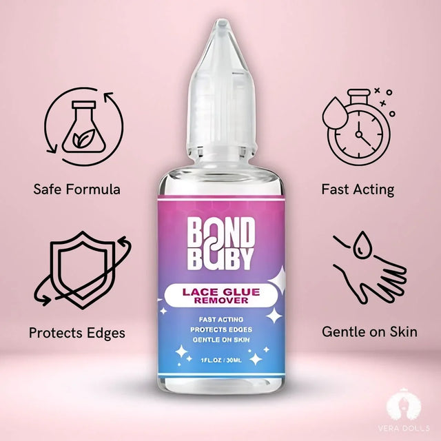 Bond Baby Lace Glue Remover – fast acting, gentle on skin, protects edges, safe formula for wigs
