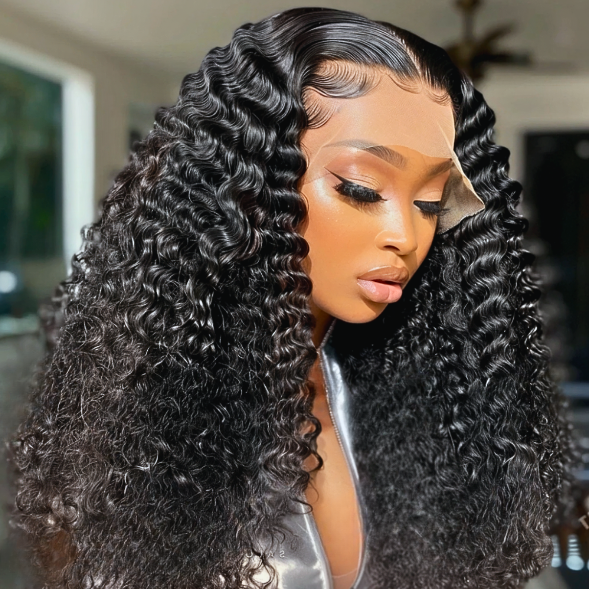15A Natural Black 13x6 HD Lace Frontal Wig Human Hair Straight 180% Density 18"-40"