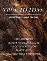 True to Tone human hair wig with rich, blended tones and smooth texture for natural styling