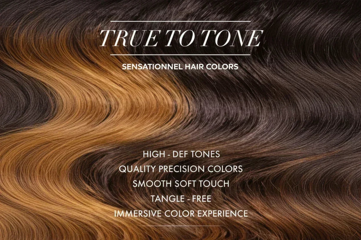 True to tone human hair wigs with sensational color blends, smooth soft touch, and tangle-free styling