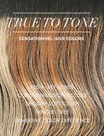 True to Tone human hair wig with natural multi-tonal highlights and smooth texture for realistic styling