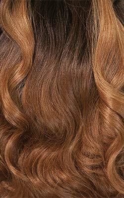 Luxurious human hair wig with natural waves and rich brown tones for effortless styling