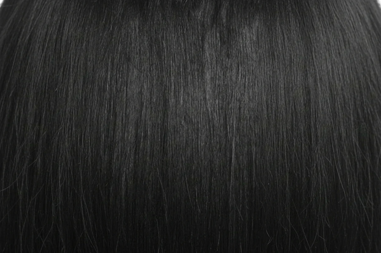 Two packages of Outre Premium Purple Pack Yaki hair extensions, showcasing the product as 100% human hair with a straight texture.