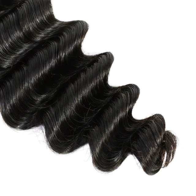 Deep wave human hair bundles with natural shine and volume for styling