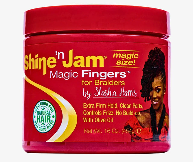 Shine 'n Jam Magic Fingers for Braiders Extra Firm Hold With Olive Oil Good For Natural Hair