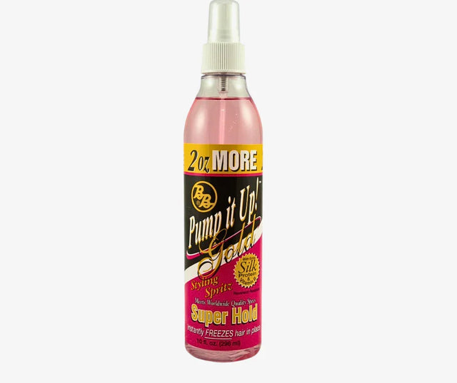Pump it Up Gold Styling Spritz Super Hold Instantly Freezes hair in place 296ml/10oz