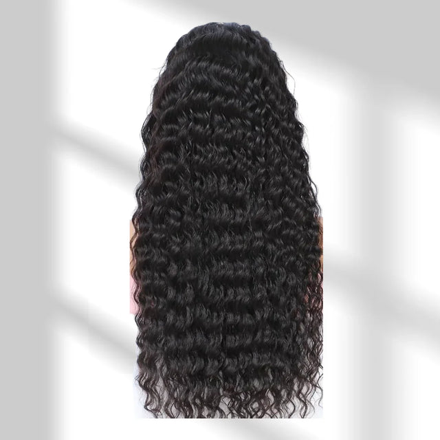 Black curly hair extension on a white background