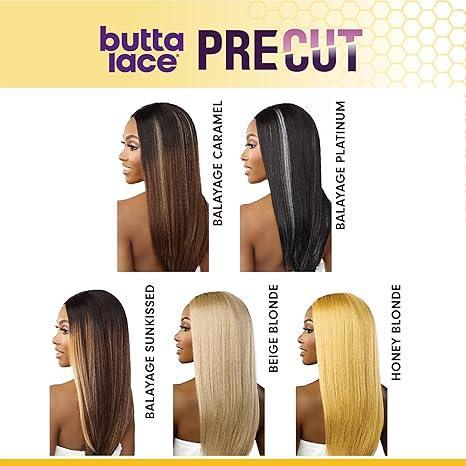 Butta Lace Precut human hair wigs in Balayage Caramel, Platinum, Sun kissed, Beige & Honey Blonde shades