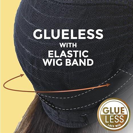 Glueless lace wig with elastic band for secure, comfortable fit
