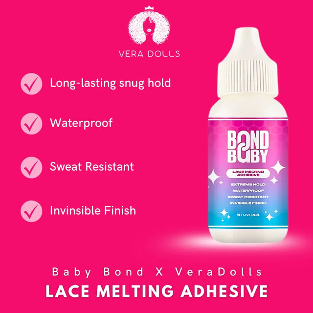Bond Baby lace melting adhesive for wigs — waterproof, sweat-resistant, invisible finish, snug hold
