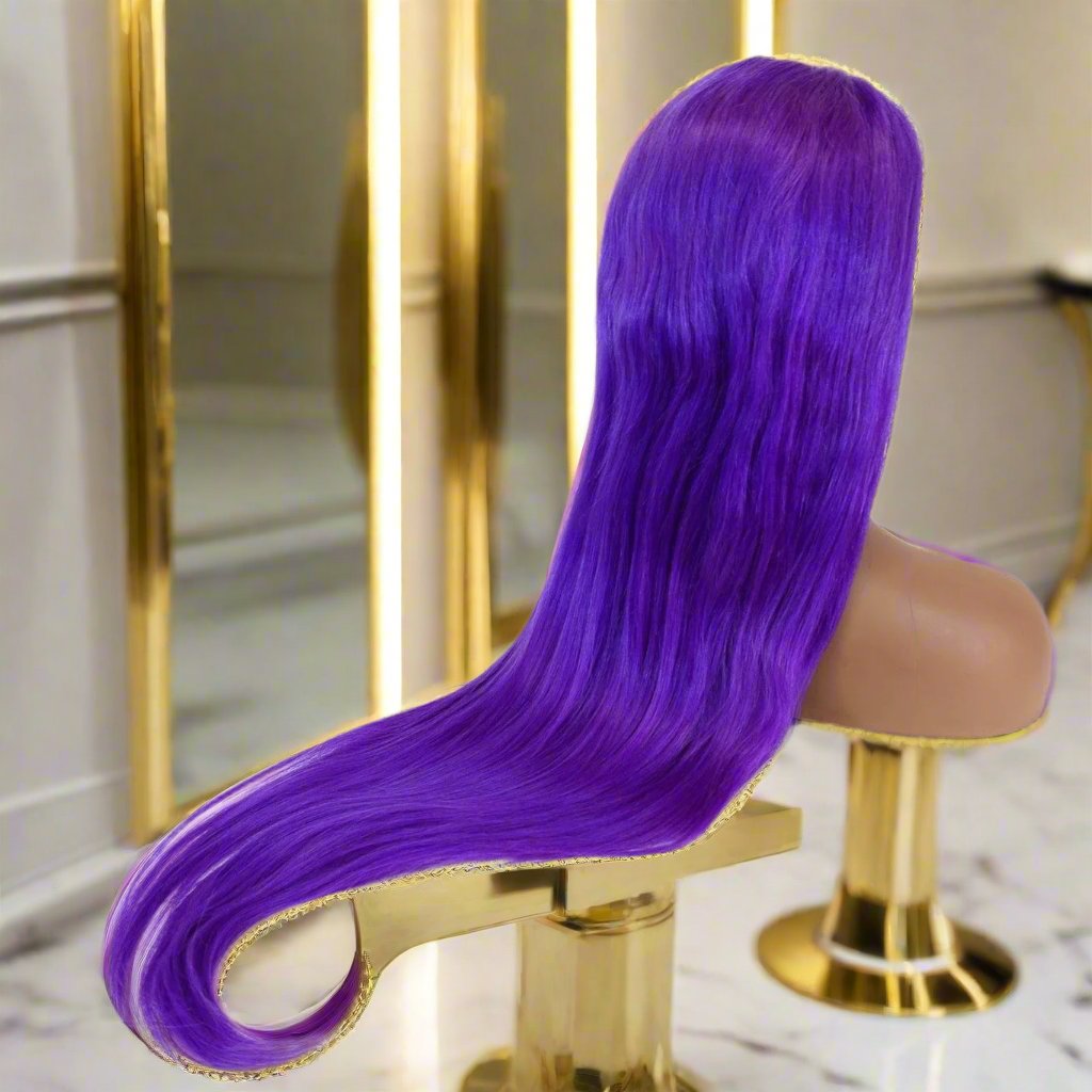 15A Purple Straight 13x4 HD Super Natural Hairline Lace Wig | 100% Human Hair 180% Density