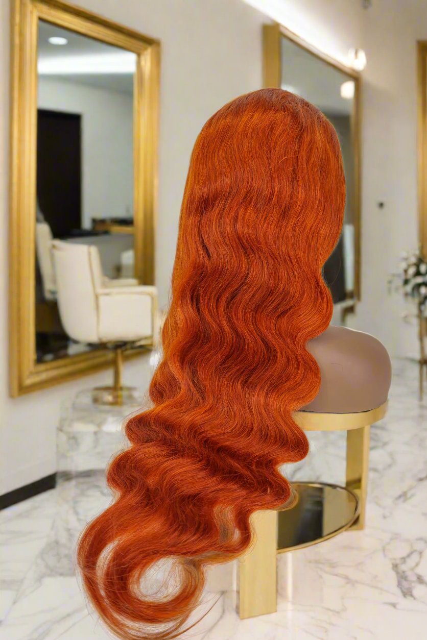 Body Wave 15A Transparent 13x4 Full Frontal 180 Density Ginger