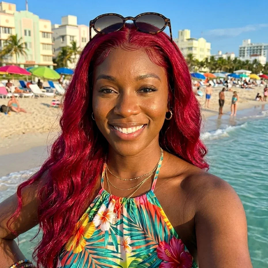 Body Wave 15A Transparent 13x4 Full Frontal 180 Density Burgundy