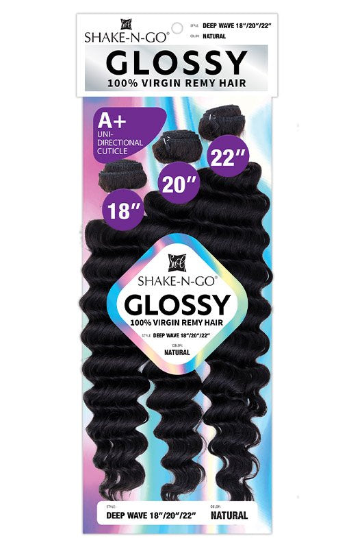 GLOSSY Deep Wave Remy Hair: Natural Black & Natural | Lengths 10-26"