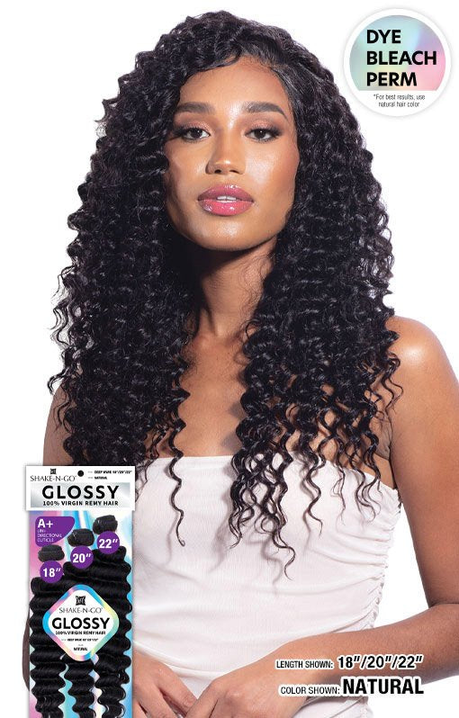 GLOSSY Deep Wave Remy Hair: Natural Black & Natural | Lengths 10-26"