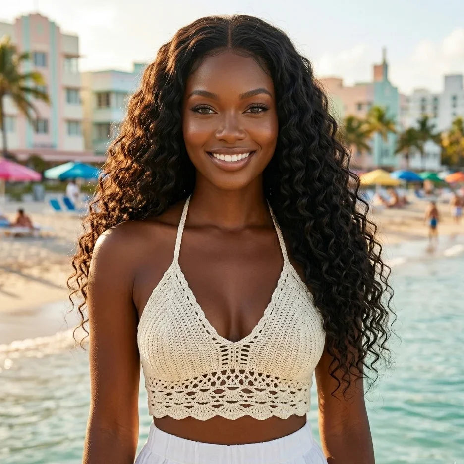 Black woman wearing Veradolls 13x4 HD Lace Wig – Burmese Curly Texture, Invisible Knots, 180% Fullness