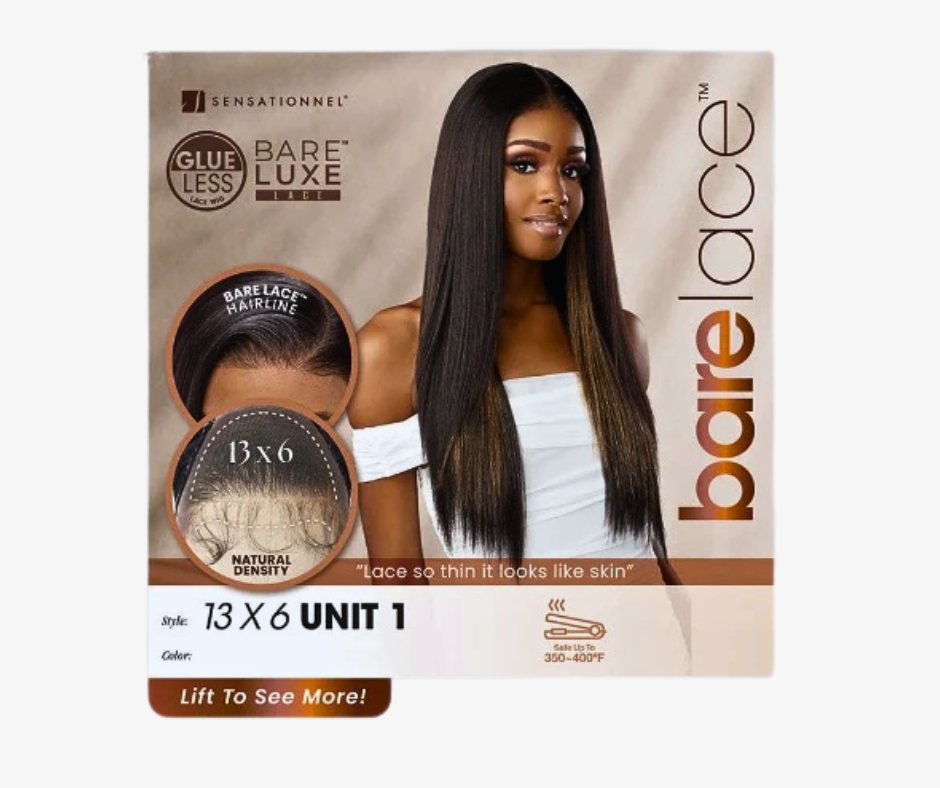 Bare Lace Sensationnel Natural Black Glueless Lace Wig 13x6 Unit 1