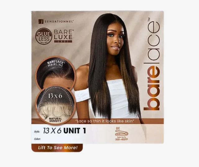 Bare Lace Sensationnel Natural Black Glueless Lace Wig 13x6 Unit 1