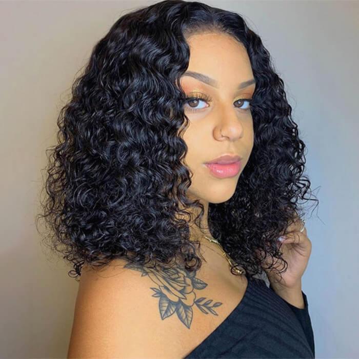 Vera Dolls 180% Density | 13x4 Bob Deep Wave Frontal HD Lace Wig Glueless Free Part Long Wig 100% Human Hair - Premium from Vera Dolls - Just $109.99! Shop now at VeraDolls