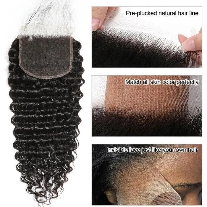 Vera Dolls 180% Density | 5x5 Deep Wave Closure HD Lace Undetectable | Long Closure 100% Human Hair - Premium from VeraDolls - Just $49.99! Shop now at VeraDolls