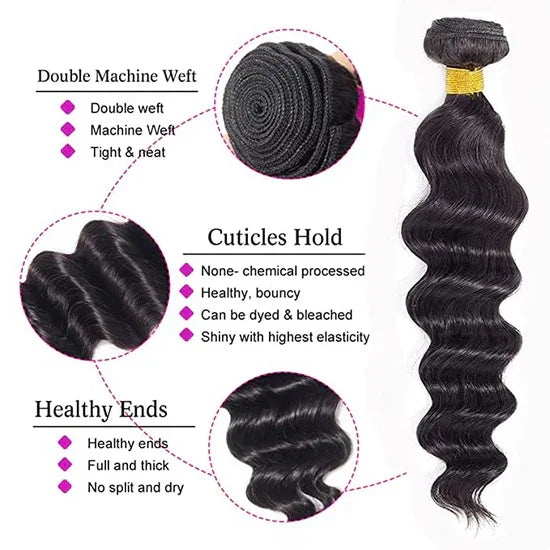 Loose Deep 12A Bundles Set: 100% Natural Human Virgin Hair - Premium from Vera Dolls - Just $95! Shop now at VeraDolls