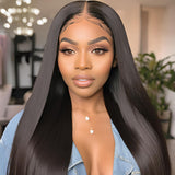 Full Lace Wig Straight Frontal HD Lace Wig Free Part Long Wig 180% Density