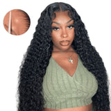 Deep Wave Natural 15A Grade HD Lace Frontal 13x4 Wig 180 Density