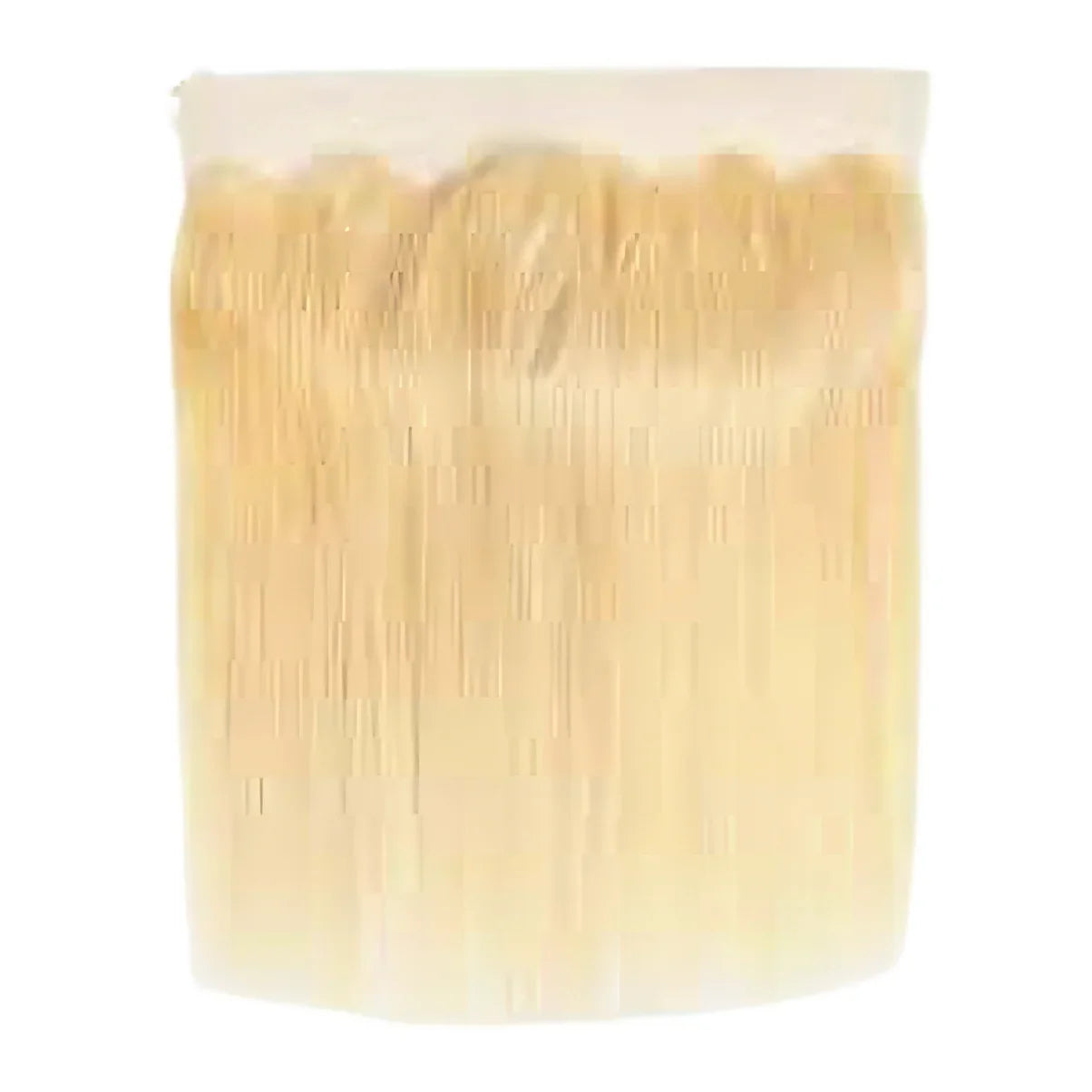 Blonde human hair bundles in clear packaging for natural styling