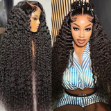 15A Natural Black 13x6 HD Lace Frontal Wig Human Hair Body Wave 180% Density 18"-40"