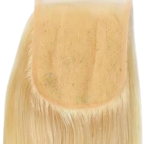 Blonde human hair wig with lace front and natural-looking scalp texture for seamless styling