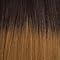 Ombre human hair wig with dark roots fading to golden brown tips, natural styling ready