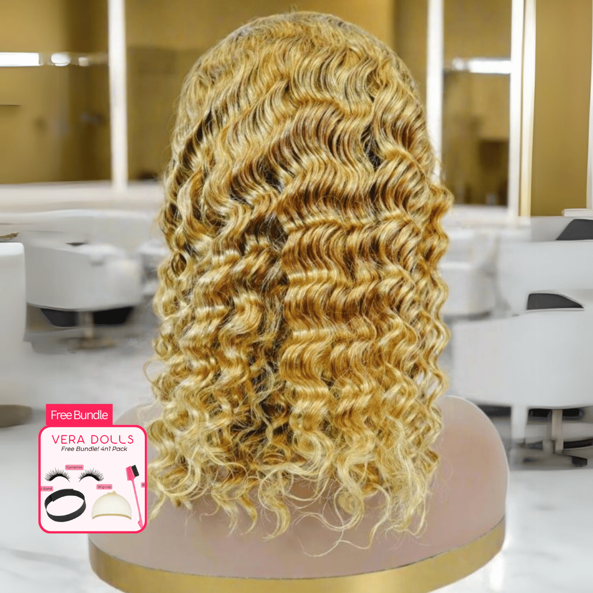 15A Golden Blonde 27 Deep Wave 13x4 HD Super Natural Hairline Lace Wig | 100% Human Hair 180% Density