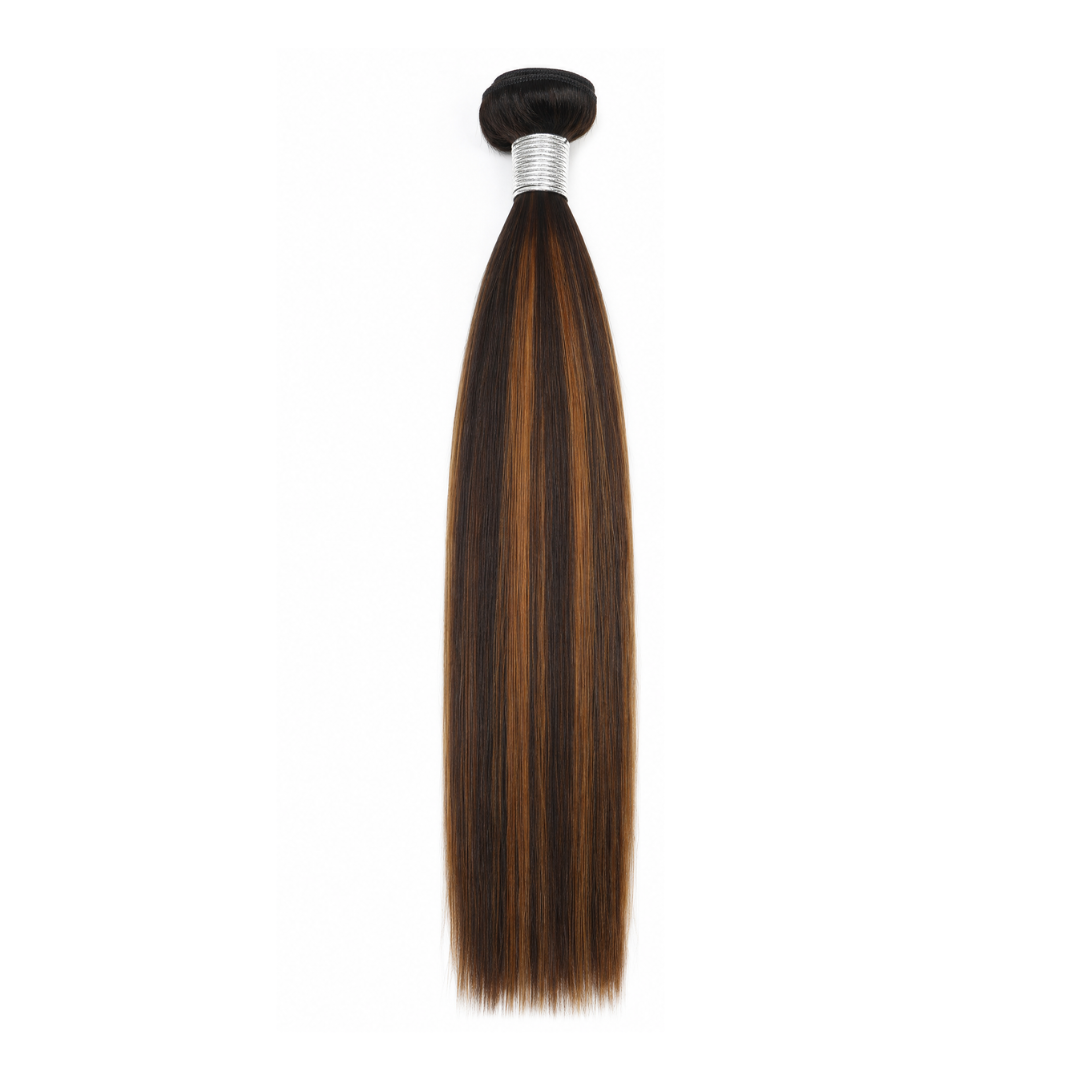 Highlight 2/4 Straight Single Hair Bundle | 100% Natural Virgin Human Hair
