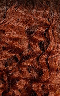 Rich auburn human hair wig with deep waves, natural texture for stylish everyday wear