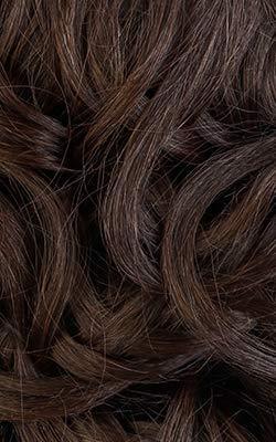 Rich brown human hair wig with natural waves, premium quality for styling