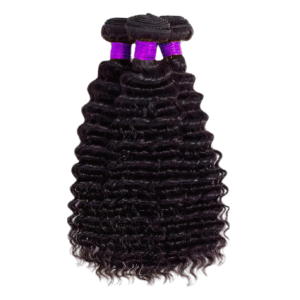 10A Deep Wave 3-piece Bundle Set | 100% Natural Virgin Human Hair