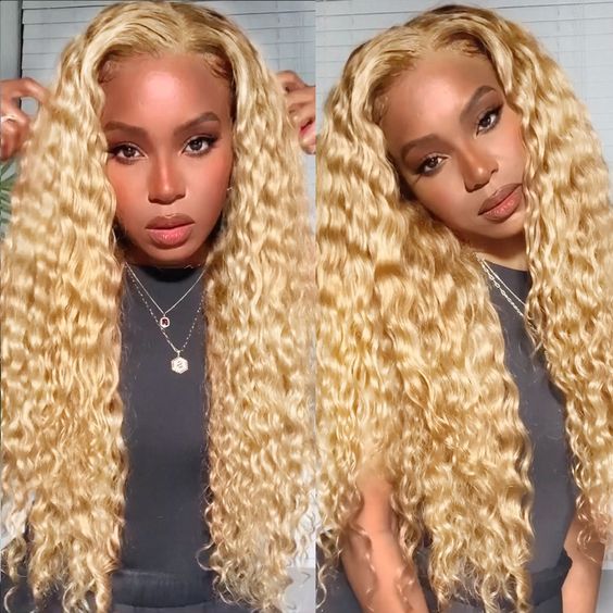Vera Dolls 180% Density | Blond 613 13x4 Water Wave Frontal HD Lace Wig                                            Glueless Free Part Long Wig 100% Human Hair - Premium  from Vera Dolls - Just $139.99! Shop now at VeraDolls