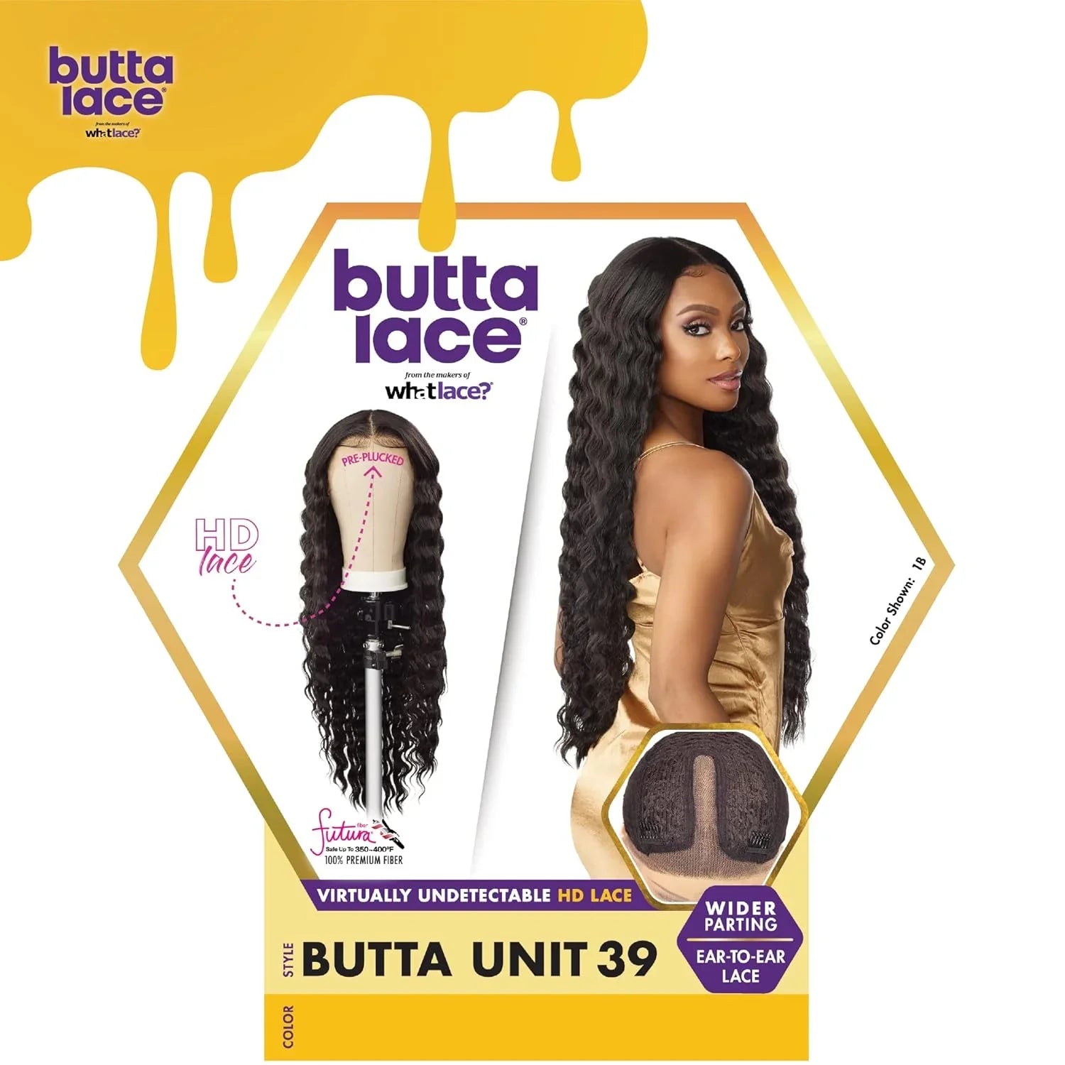 Butta Lace Unit 39 HD lace wig with pre-plucked edges, ear-to-ear parting, and deep waves for natural styling