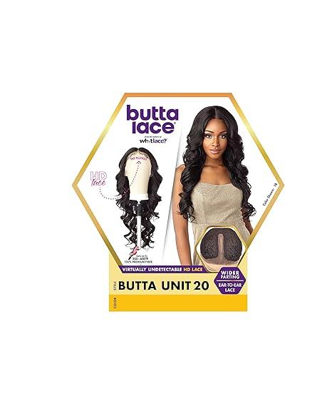 Butta Lace HD human hair wig with ear-to-ear lace, natural wavy style, 20-inch length
