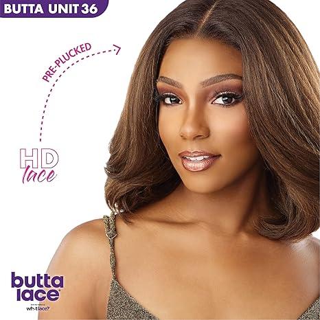 Butta Unit 36 HD lace human hair wig, pre-plucked for natural look, medium brown waves