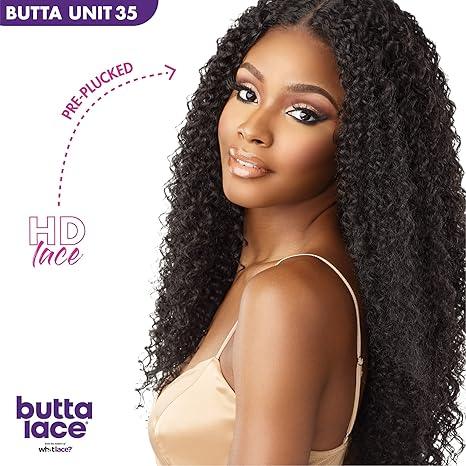 Butta Unit 35 HD lace wig with pre-plucked edges, natural curly human hair style