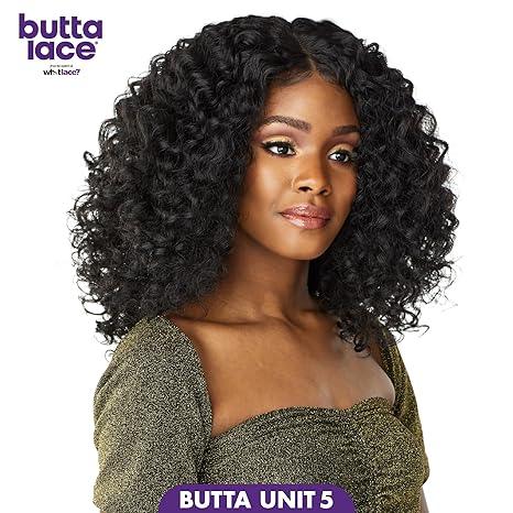 Butta Lace human hair wig with voluminous curls, natural-looking lace front, styled in Butta Unit 5