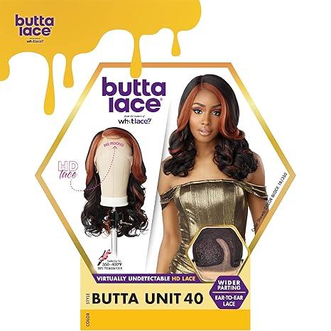 Butta Lace HD Lace Wig with Wider Parting, Natural Human Hair Waves, 1A-30-4R Color