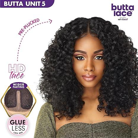 Pre-plucked HD lace human hair wig with glueless design and wider parting for natural curls