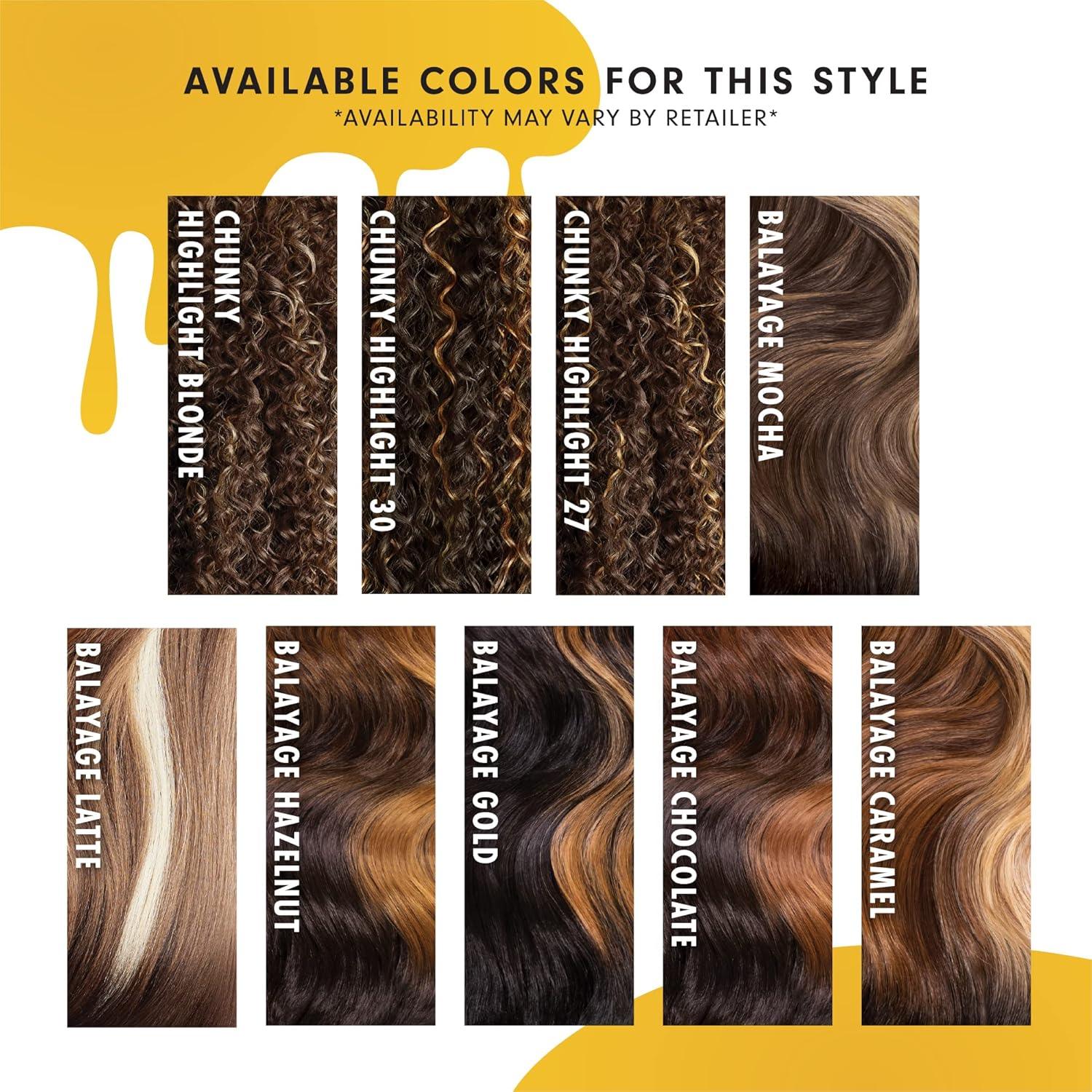Available human hair wig colors: chunky highlight and balayage shades for natural styling