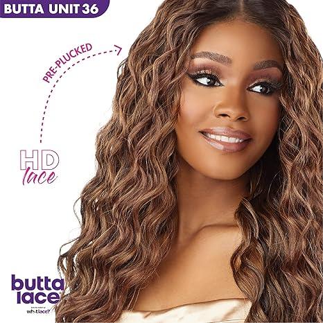 Butta Unit 36 HD Lace Wig with pre-plucked edges, natural wavy human hair styling