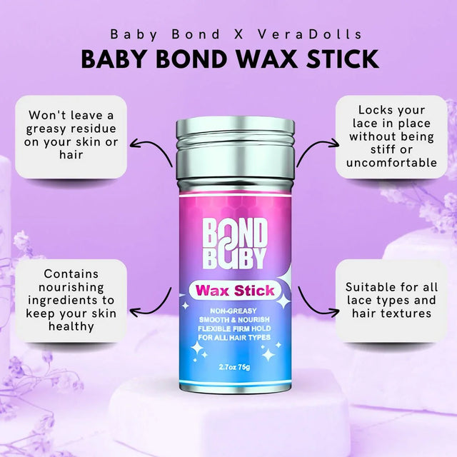 Baby Bond Wax Stick for lace wigs – non-greasy, flexible hold, nourishing formula for all hair types