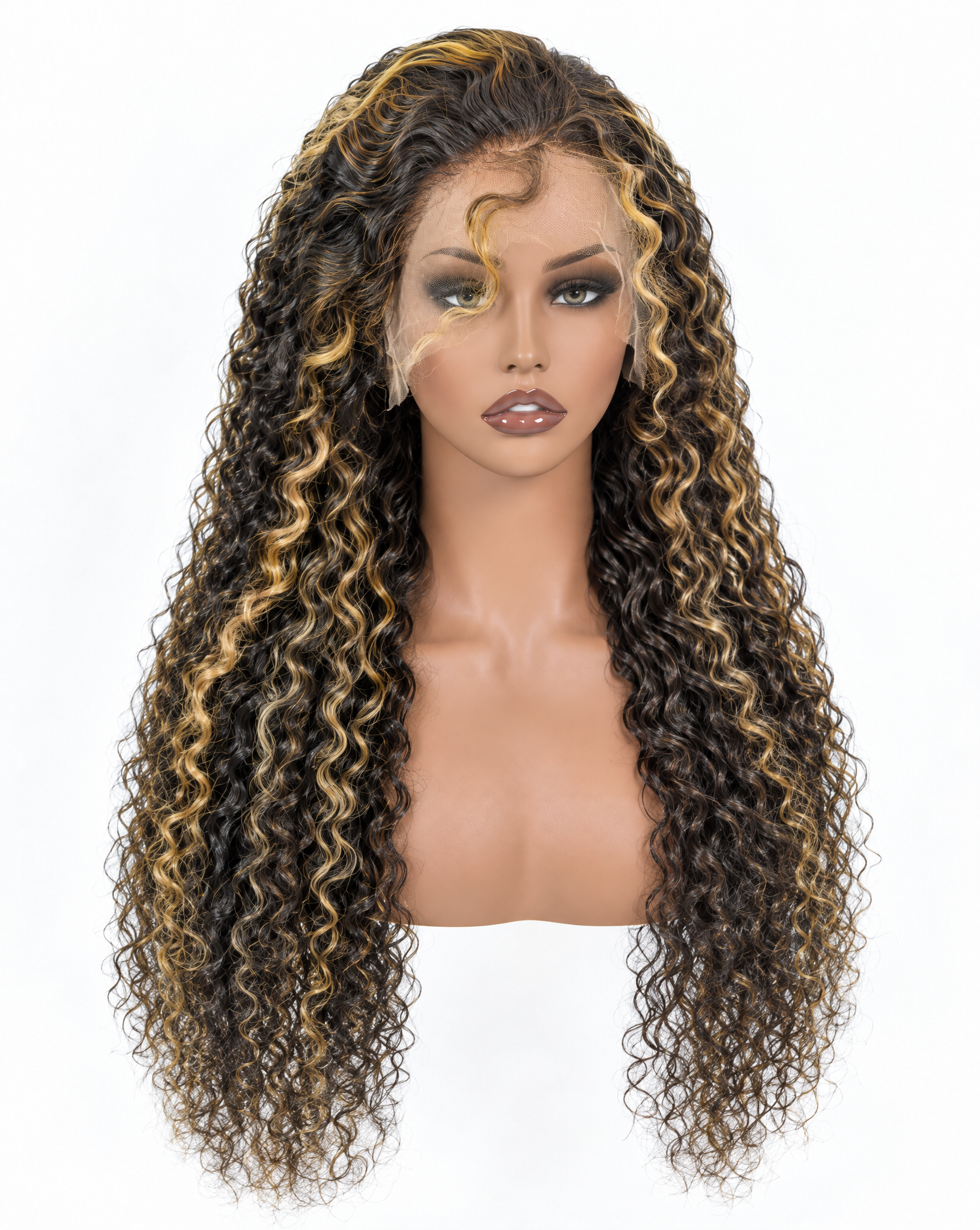 Bohemian 15A Transparent 13x4 Full Frontal 180 Density Natural Black & Blonde 27