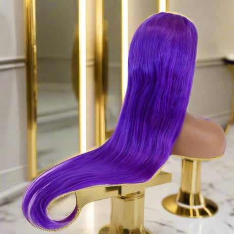 Straight 15A Transparent 13x4 Full Frontal 180 Density Purple