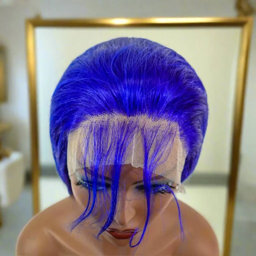Straight 15A Transparent 13x4 Full Frontal 180 Density Blue